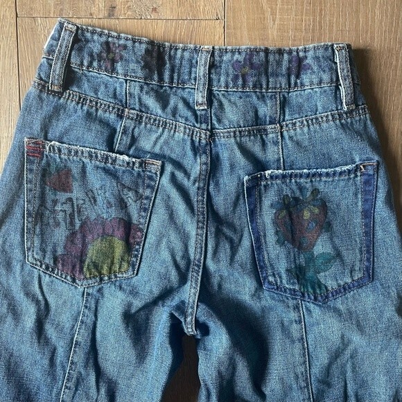 Women's Blue Jeans with Embroidered Pockets - Picture 4 of 14